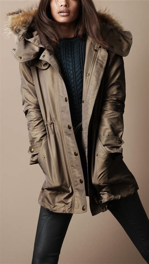 burberry fur parka|burberry parka women's.